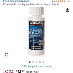Extra Strength for Men Minoxidil Topical Solution USP 5% Unscented New 2bottles